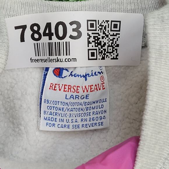 Vintage 1990 Cape-May Rower Crew Champion Cropped Sweatshirt Womens L 21x18 - Picture 14 of 15